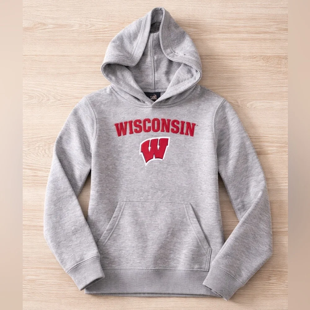 Wisconsin Gray Hoodie for Kids